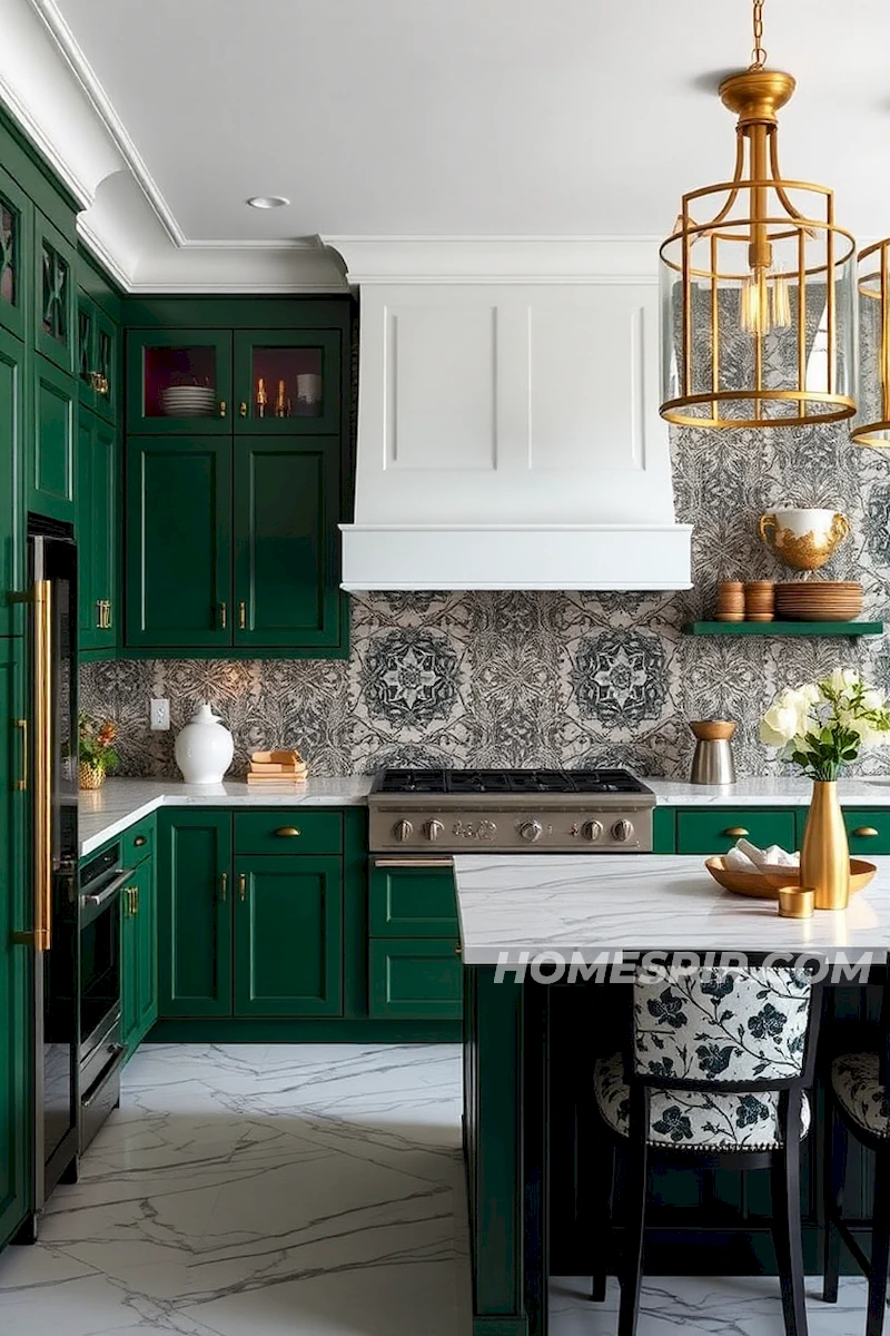 Ornamental Wallpaper for Deco Kitchens