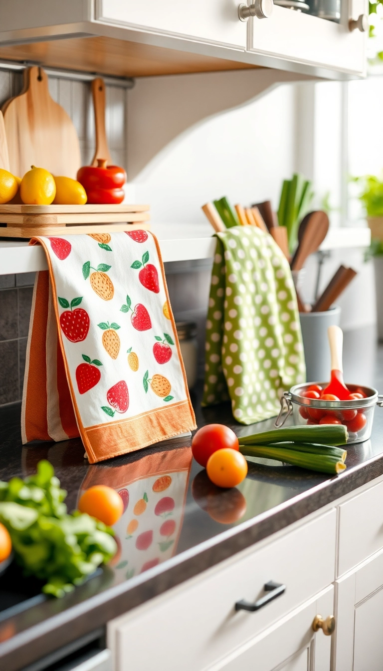 6. Colorful Kitchen Towels