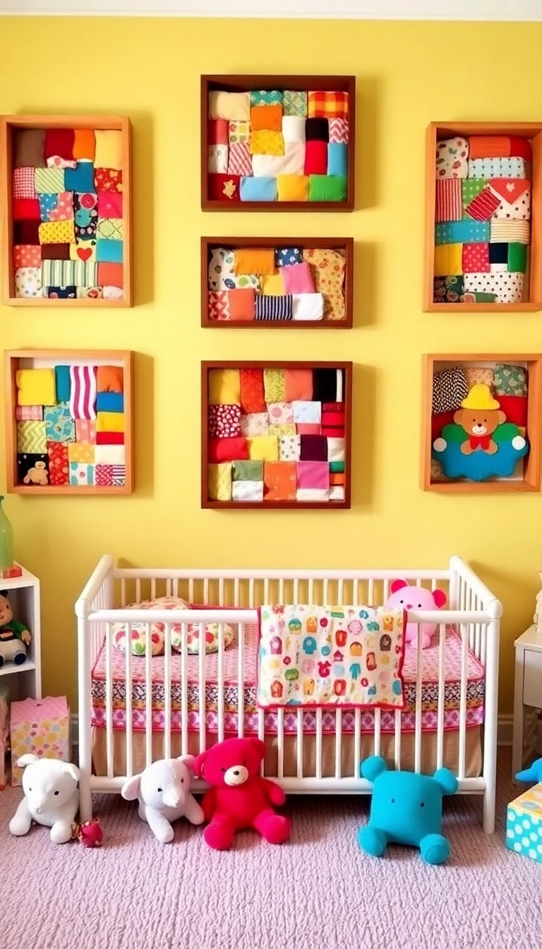 9. Colorful Framed Fabrics