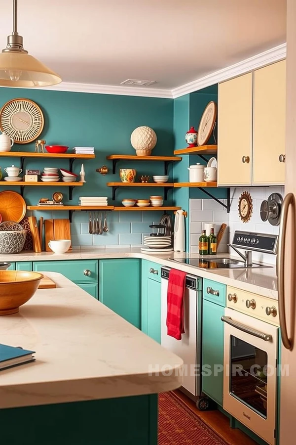 70s Funky Colors In Eclectic Kitchen Design