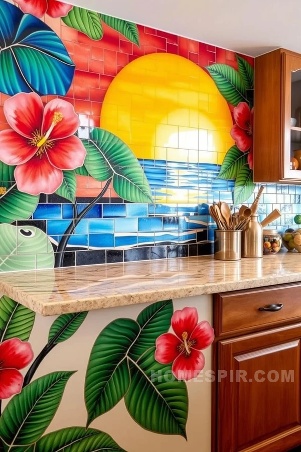 Alluring Tropical Motif in Kitchen Decor