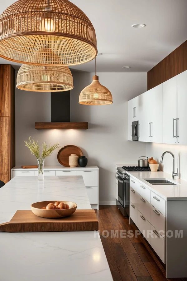 Ambient Light in Textured Organic Kitchen