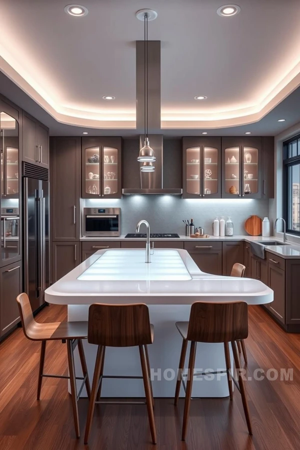 Ambient Lighting in Futuristic Retro Kitchen