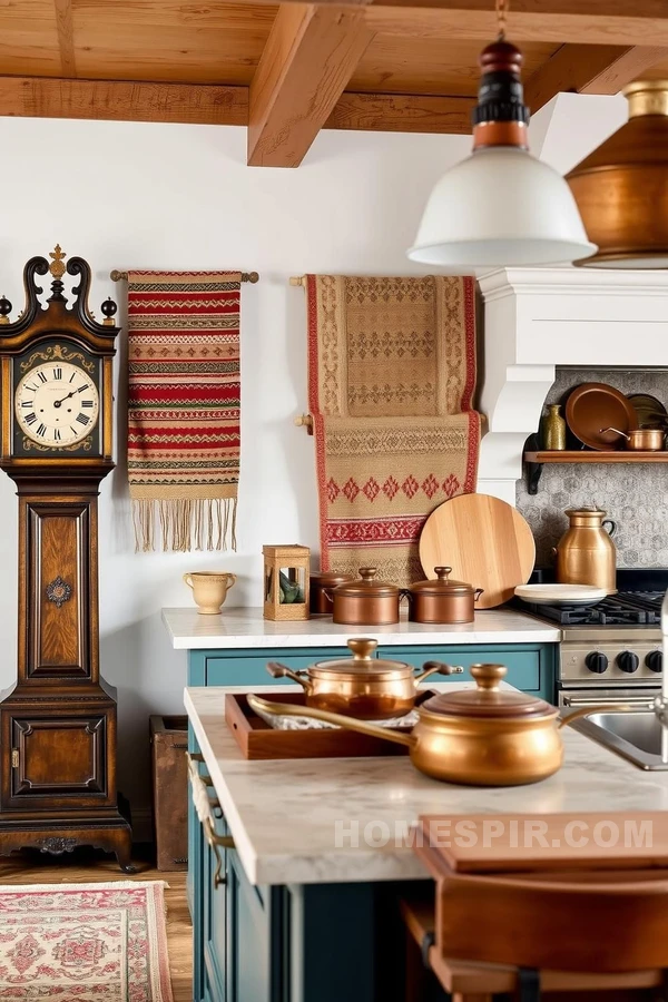 Antique Accents in Warm Kitchen Design