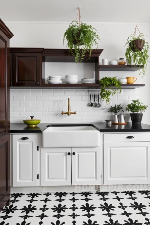 Antique Kitchenware Display on Open Shelving