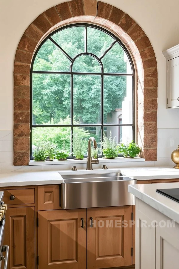 Aromatic Herb Display in Mediterranean Kitchen