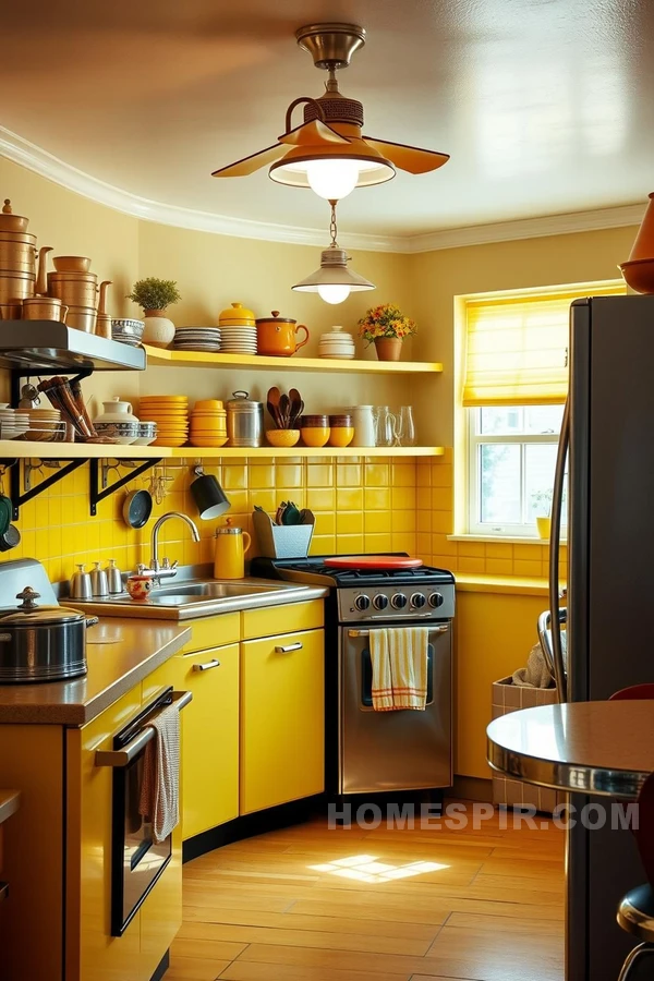 Art Deco Lighting in Retro Kitchen