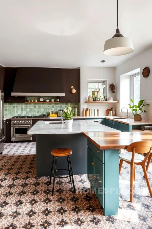 Art Deco Lighting in Unique Kitchen Design