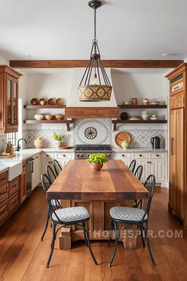 Artisan Kitchen with Hand-Painted Backsplash