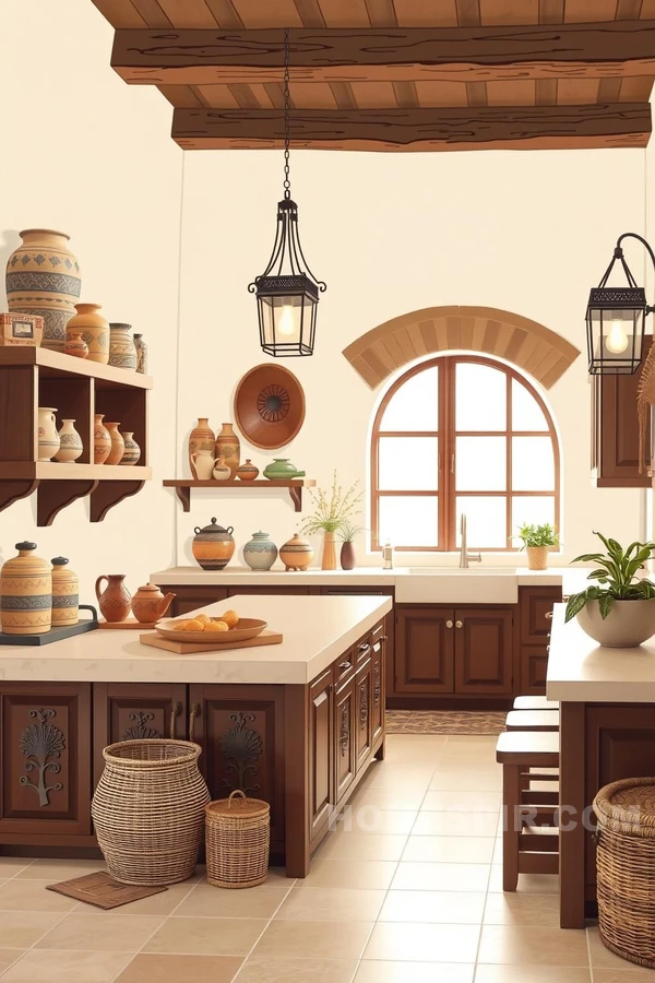 Artisanal Mediterranean Kitchen with Unique Decor