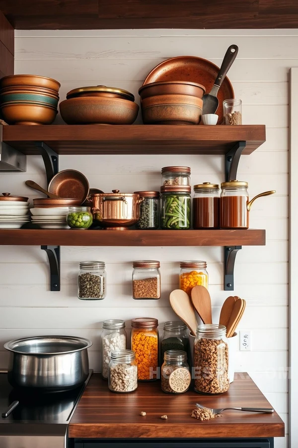 Artistic Arrangement on Open Shelves