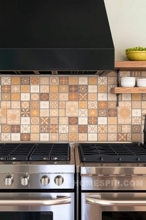 Artistic Backsplash with Artisan Tiles