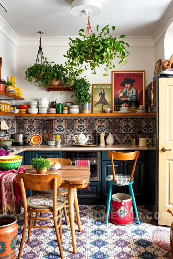 Artistic Bohemian Touches in Parisian Kitchens