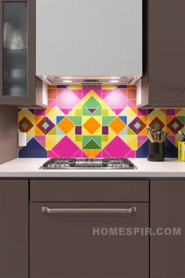 Artistic Flair with Geometric Mosaic Backsplash