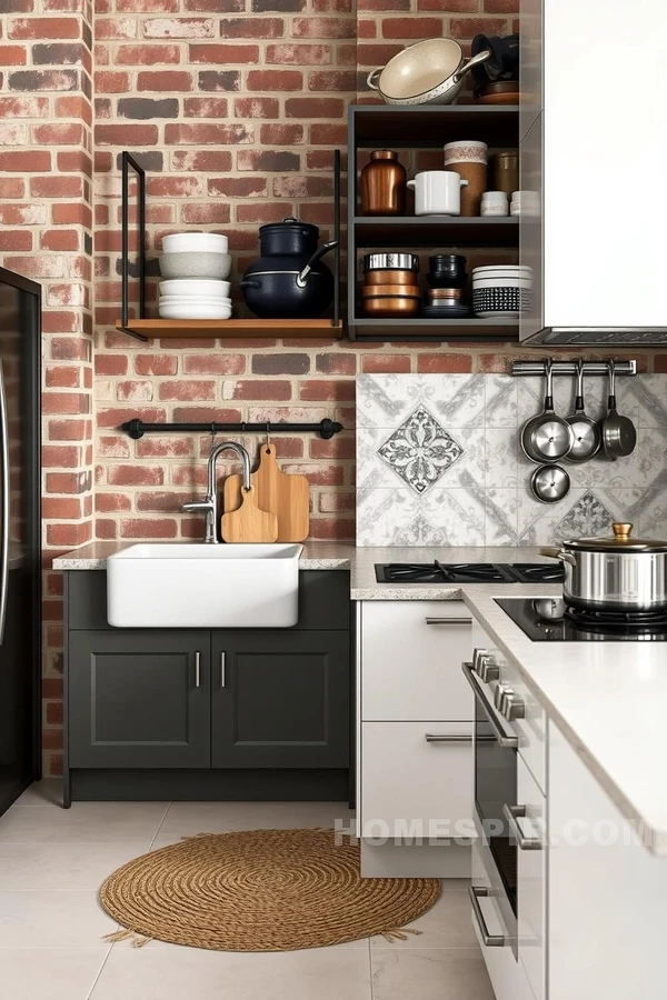 Artistic Texture Contrasts in Urban Kitchens