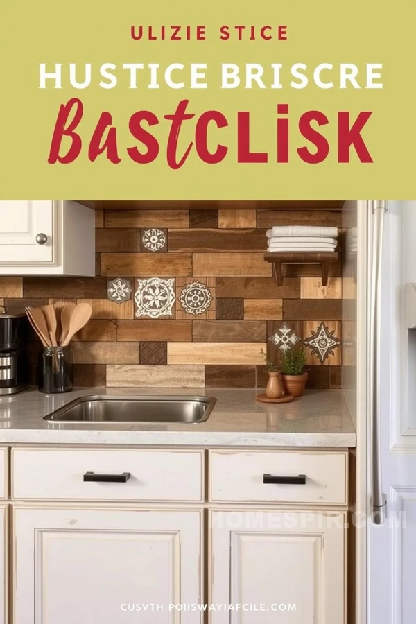 Artistic Tile Backsplash Rustic Kitchen