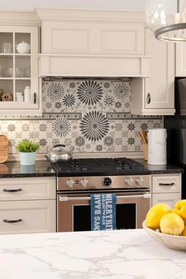 Artistic Touch with Hand-Painted Backsplash