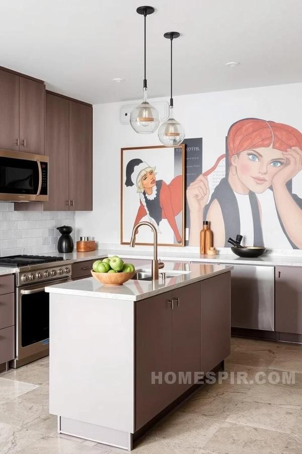 Artistic Urban Kitchen with Statement Murals