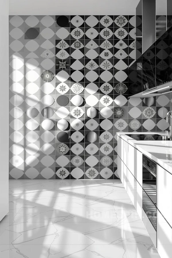 Avant-Garde Kitchen with 3D Patterns