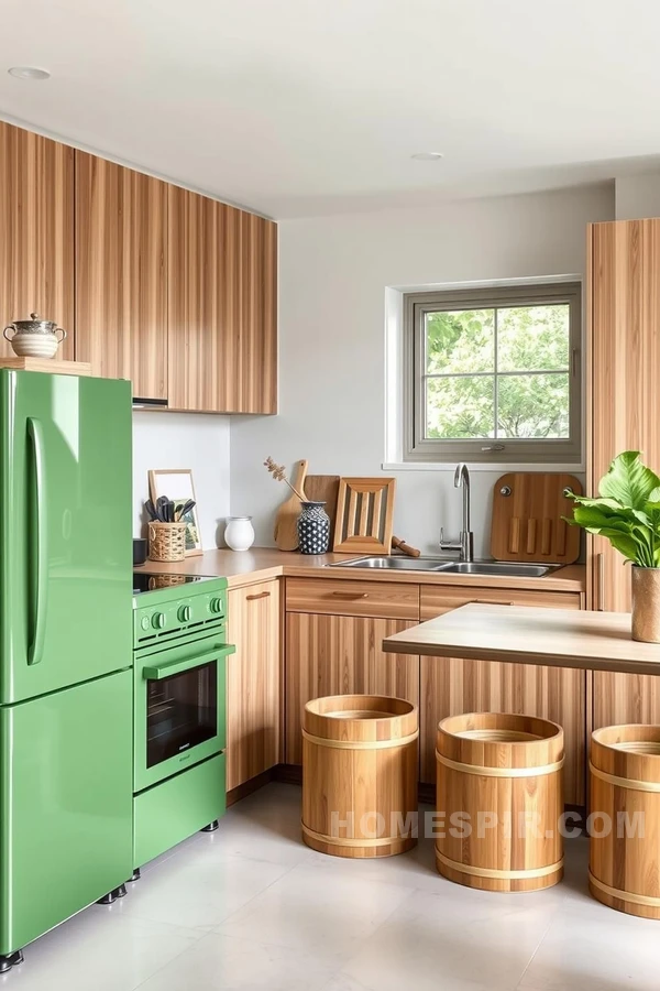 Bamboo and Recycled Glass in an Eco-Friendly Kitchen