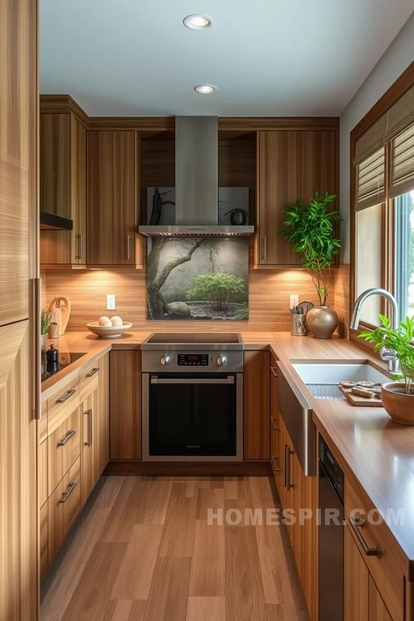 Bamboo Integration in Asian Kitchen Concept