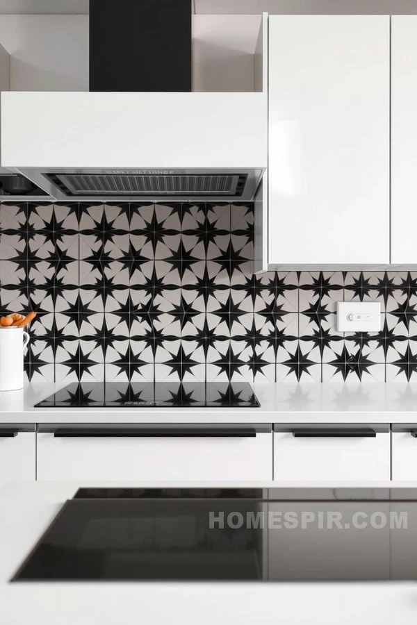 Black and White Urban Kitchen Backsplash