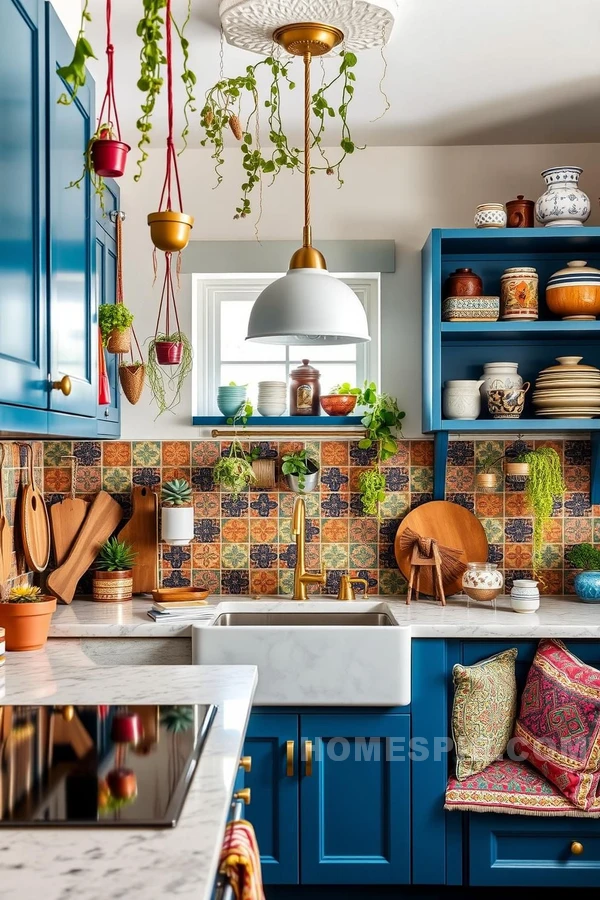 Bohemian Artisan Kitchen with Moroccan Tiles