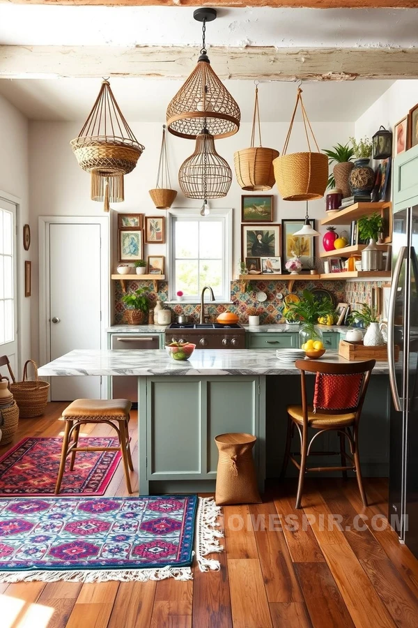 Bohemian Vibes in Open Concept Kitchen