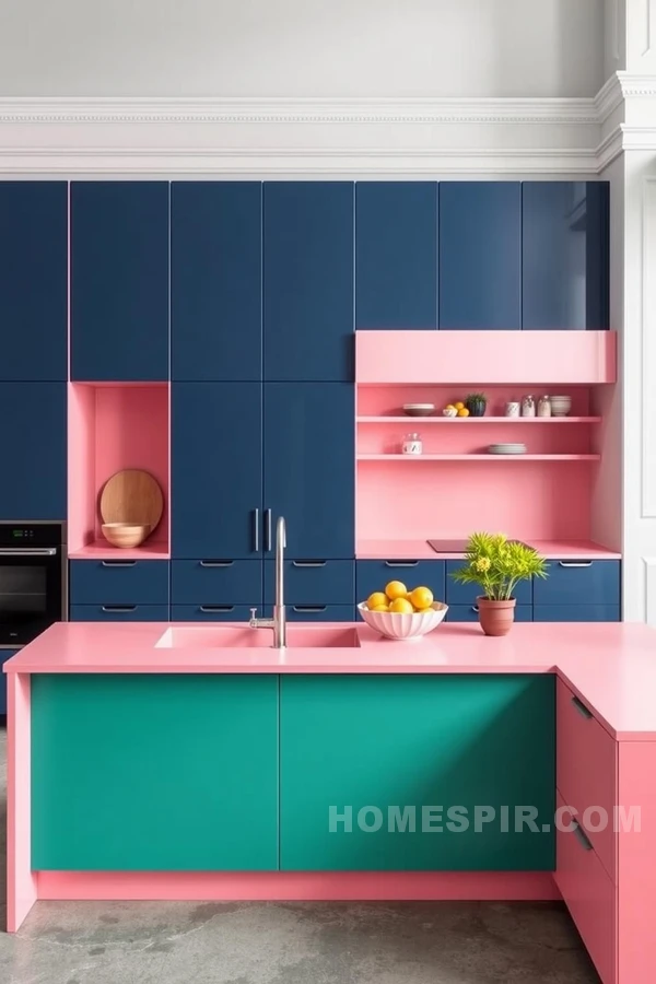 Bold and Balanced Colorful Kitchen Design