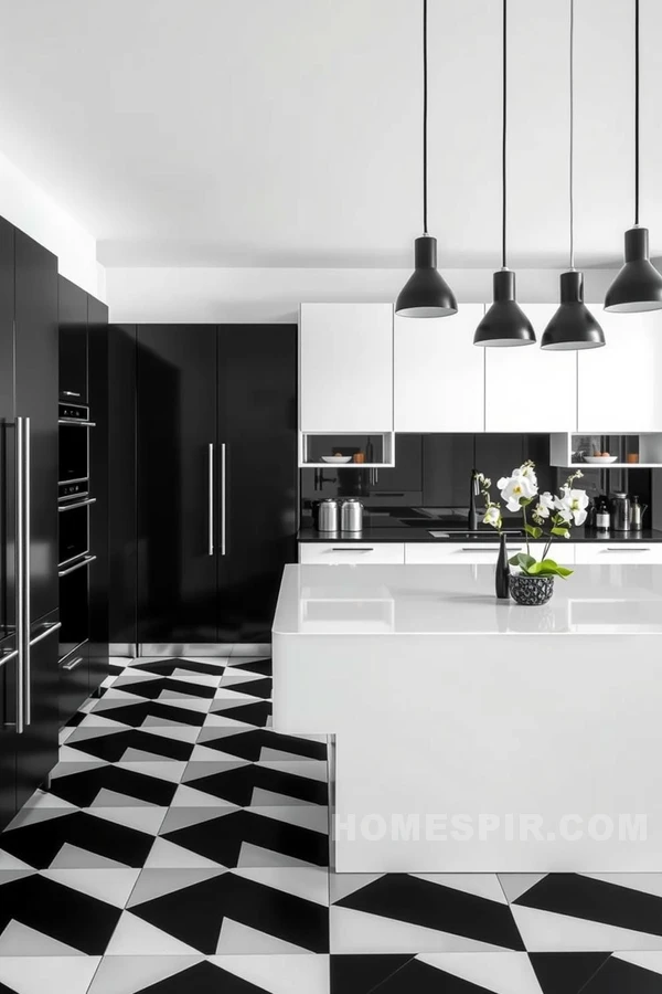 Bold Black and White Kitchen Design