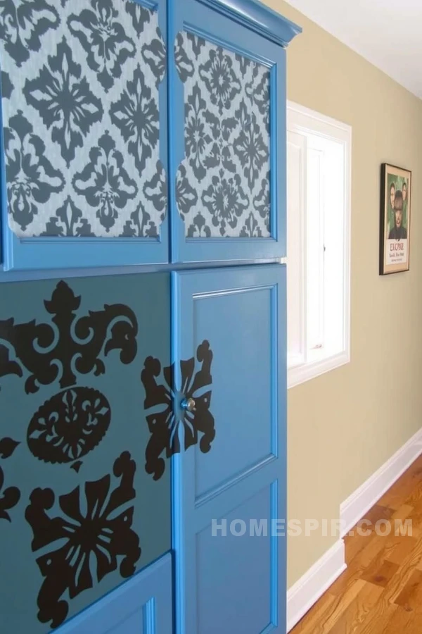 Bold Cabinet Designs with Geometric Stenciling