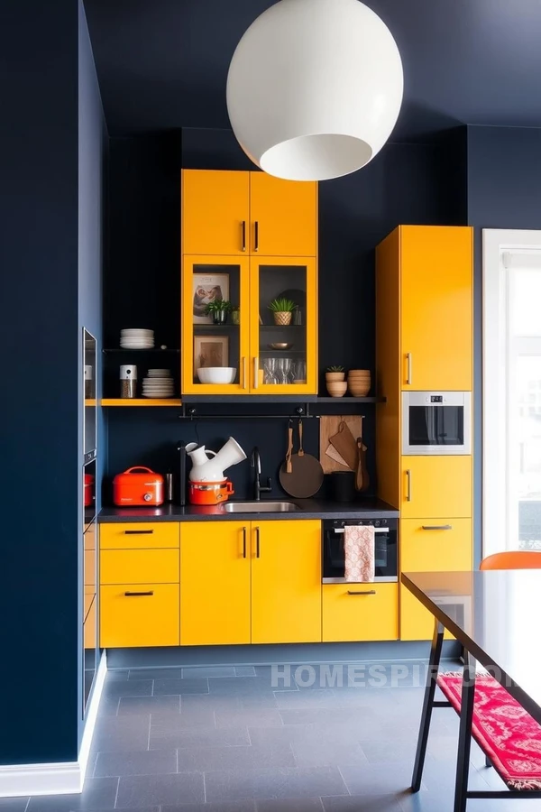 Bold Color Blends in Urban Modern Kitchens