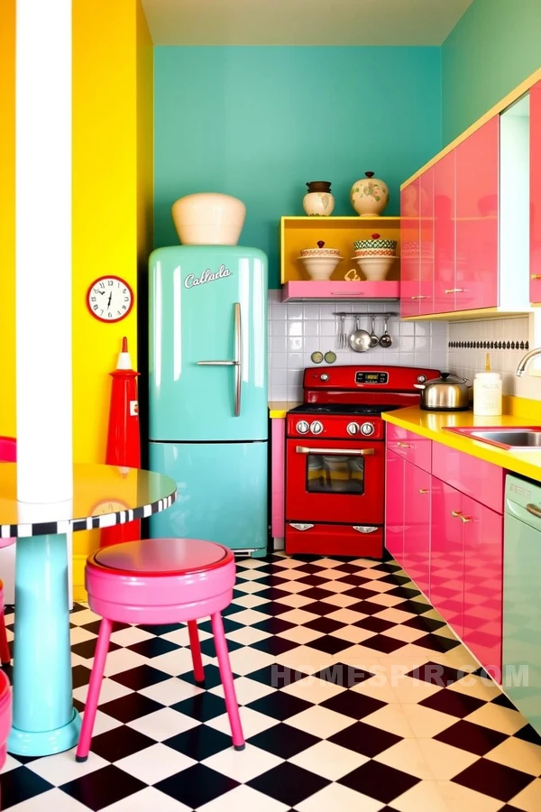 Bold Colorful Retro Kitchen Design