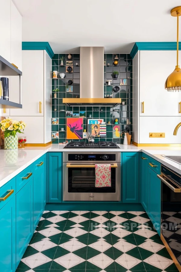 Bold Colors in Art Deco Smart Kitchen