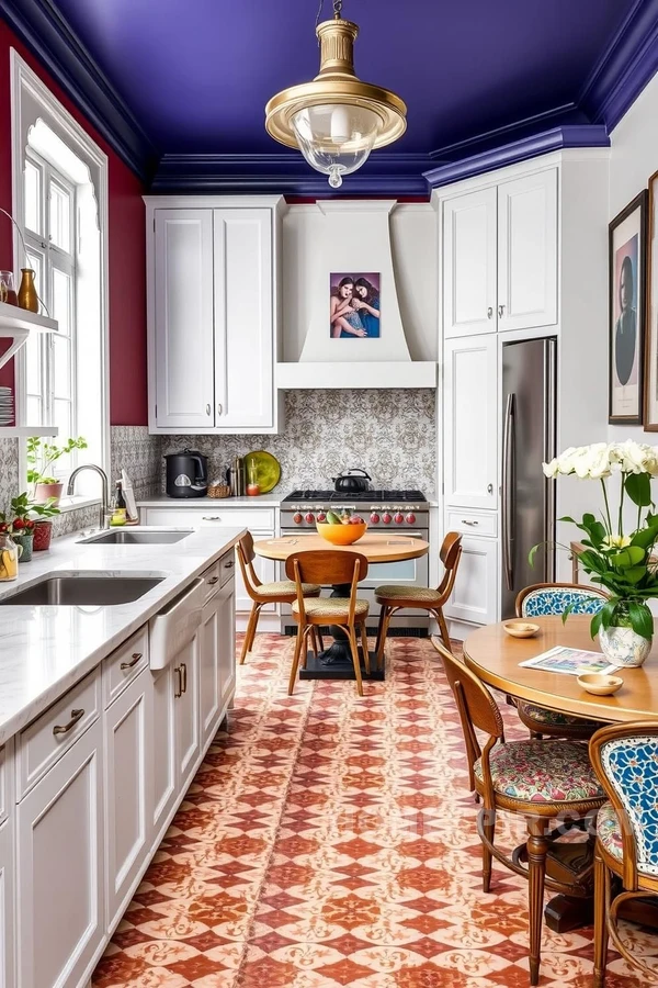 Bold Colors Infuse Parisian Kitchen Decor