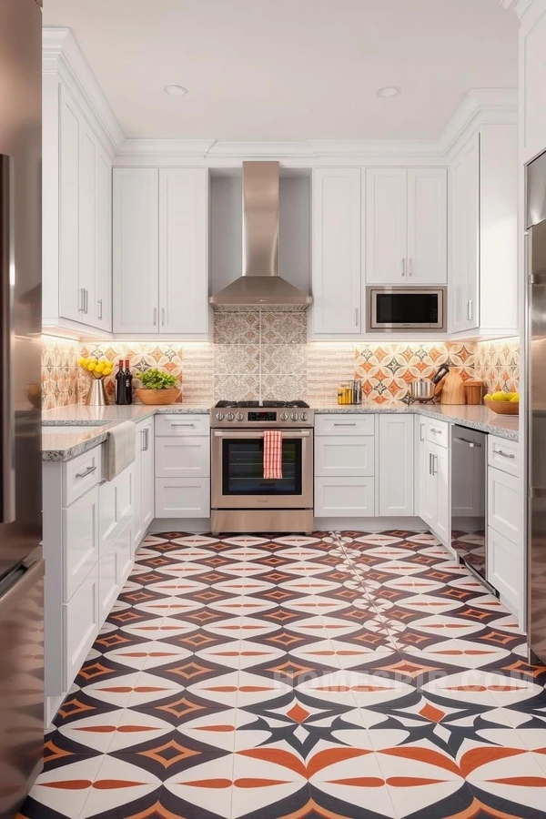 Bold Geometric Patterns in Artisan Kitchen