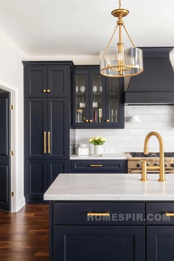 Bold Navy and White Shiplap Cottage Kitchen