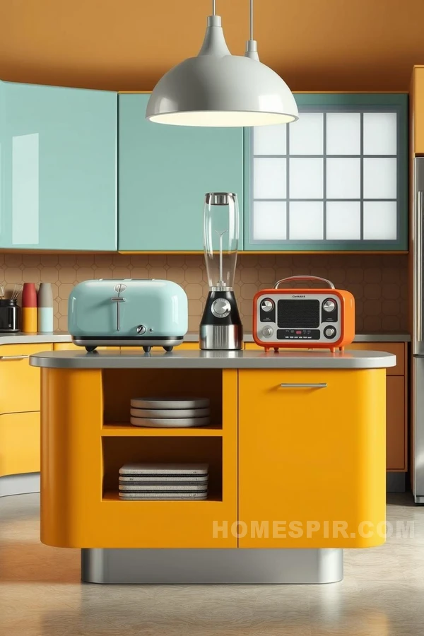 Bold Retro Appliances with Earth Tones