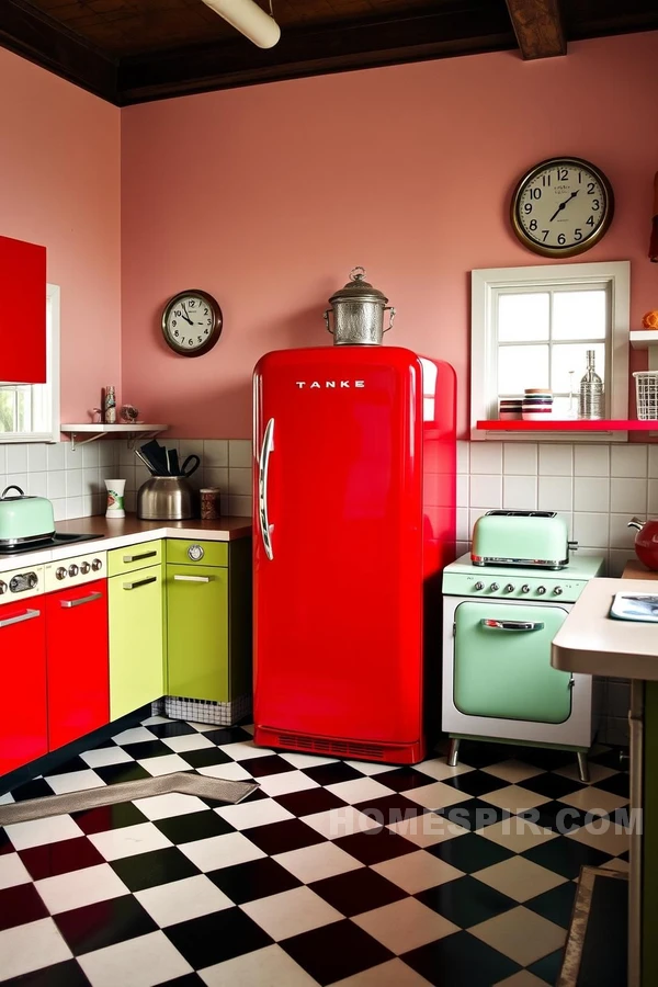 Bold Retro Kitchen Appliances Setup