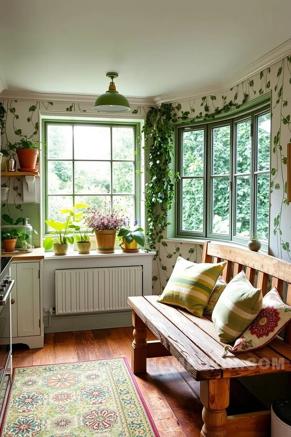 Botanical Motifs in Garden Cottage Kitchen