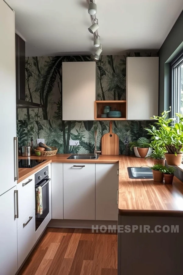 Botanical Prints in a Modern Kitchen