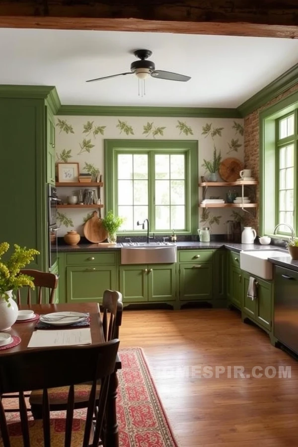 Botanical Touches in Colonial Kitchen Design