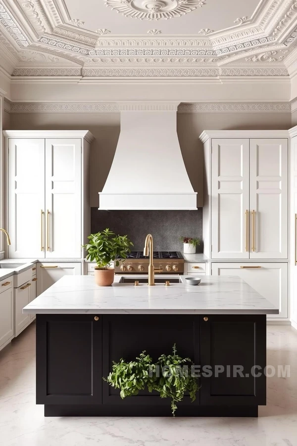 Brass Fixtures in Modern French Kitchens