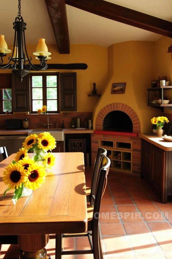 Brick Oven Centerpiece in Sunlit Setting