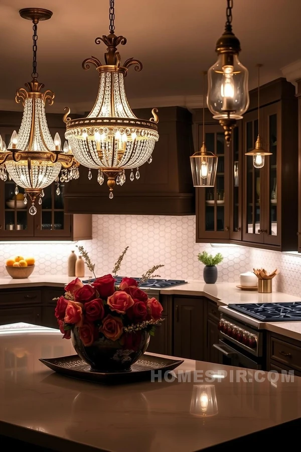 Bright and Glamorous Kitchen Lighting Design