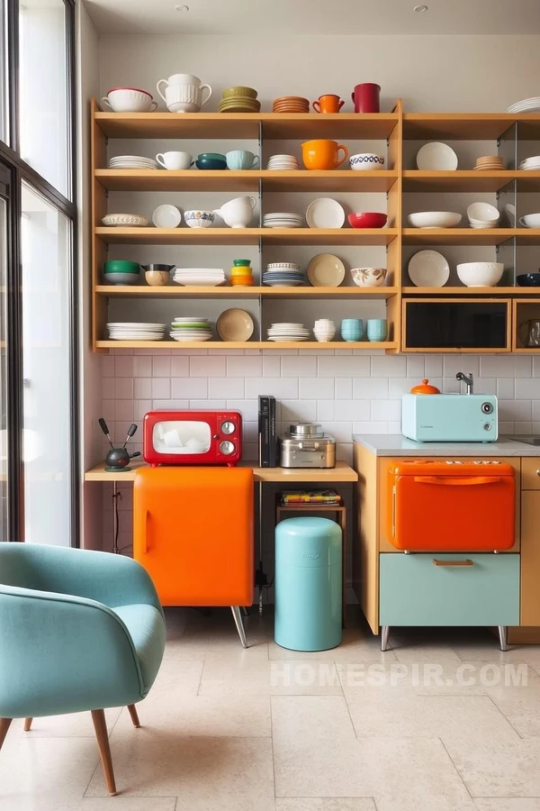 Bright Colors in Retro Kitchen Design