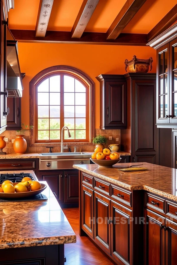 Bright Orange Tuscan Kitchen Appeal