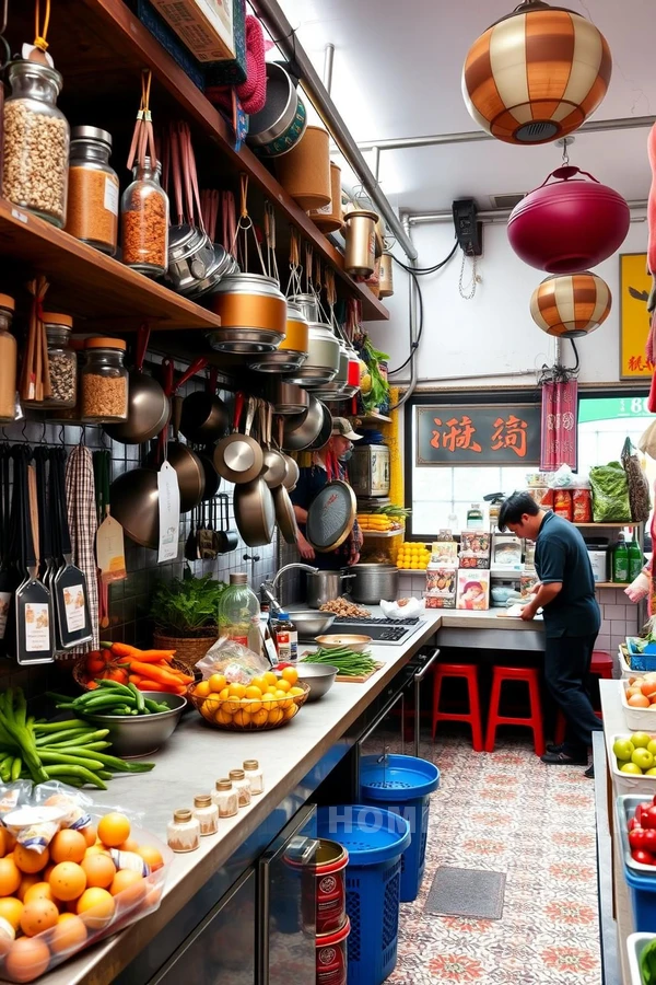 Bustling Spice Rack in Market Inspired Kitchen