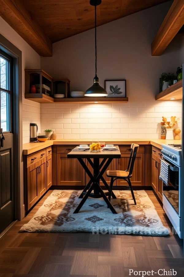 Butcher Block Counter with Warm Glow