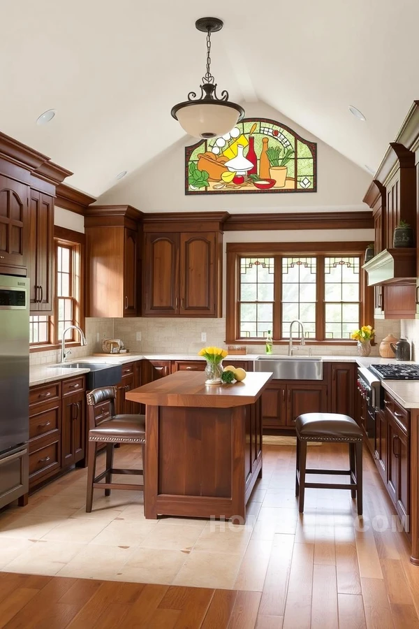 Butcher Block Island in Artisanal Kitchen Retreat